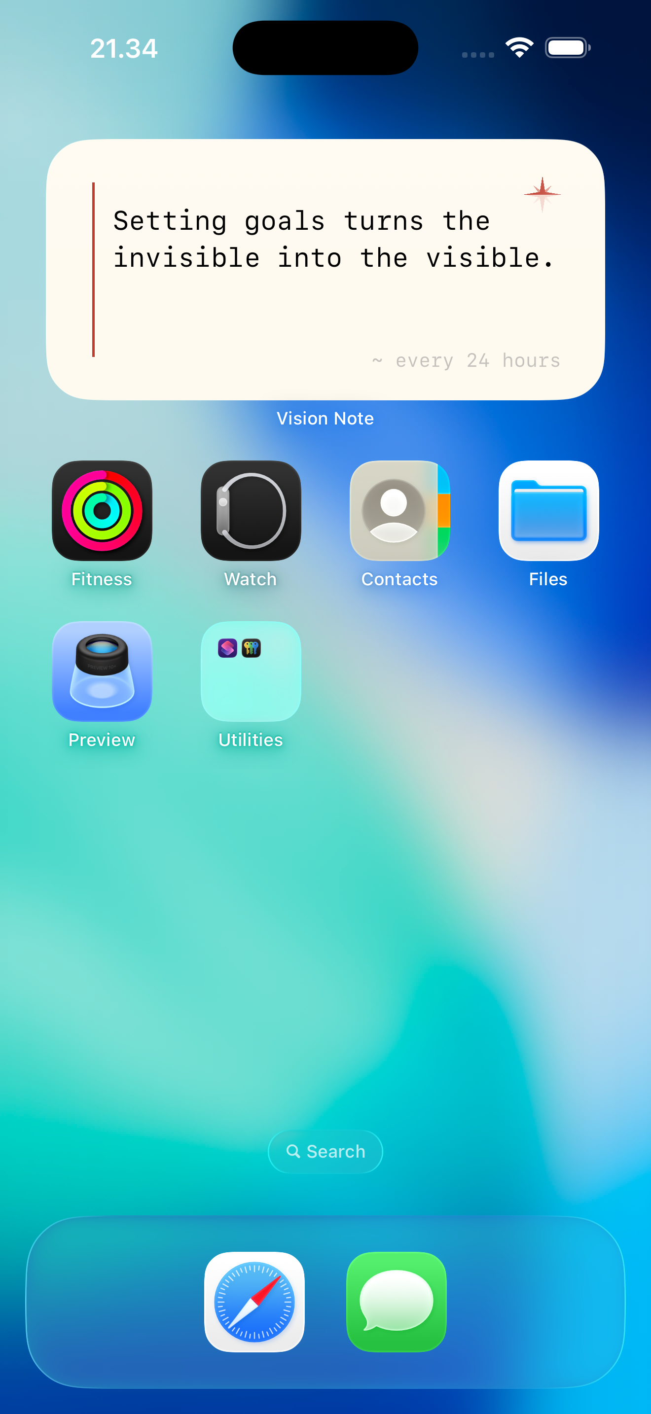 Widget on home screen